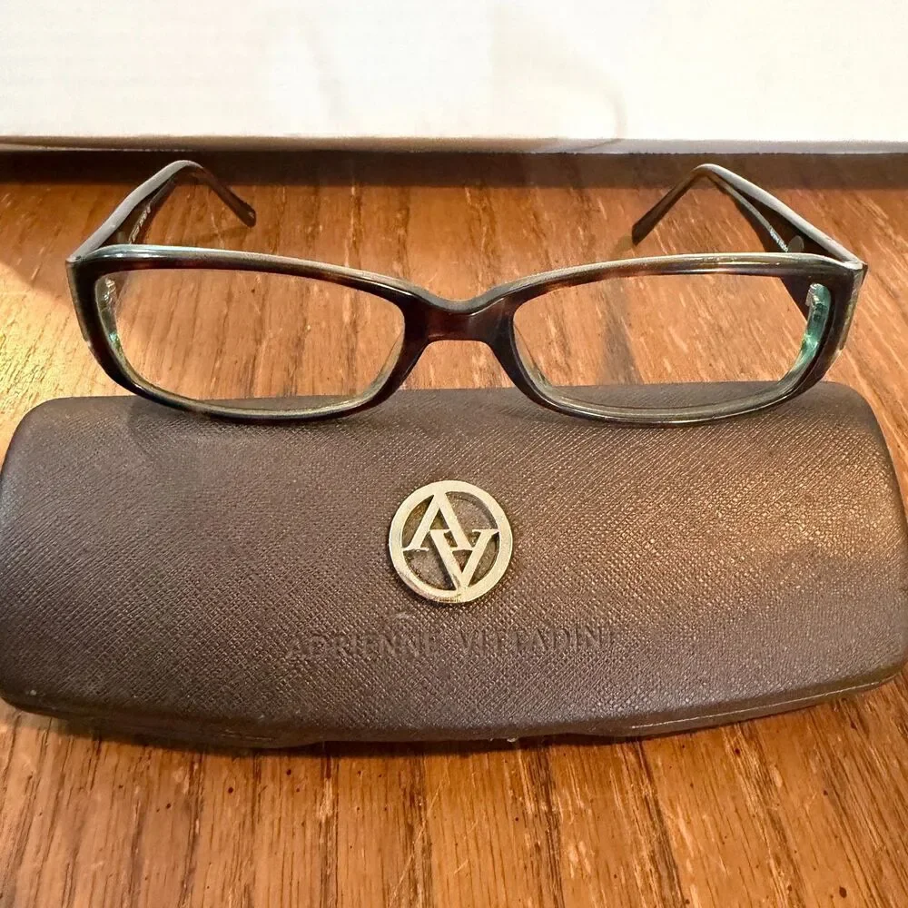 Adrienne Vittadini 1094 TORT BLU Eyeglass Frames 53-17-135 w/ Case